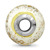 Sophia Jewelers 925 Sterling Silver White Ceramic Bead with Gold Foil Detailing